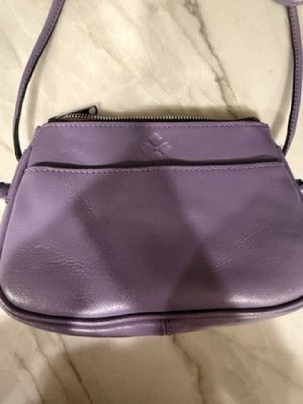 Patricia Nash Cavo Border Tooled Collection Amethyst Small Zip Crossbody Bag - Picture 3 of 8